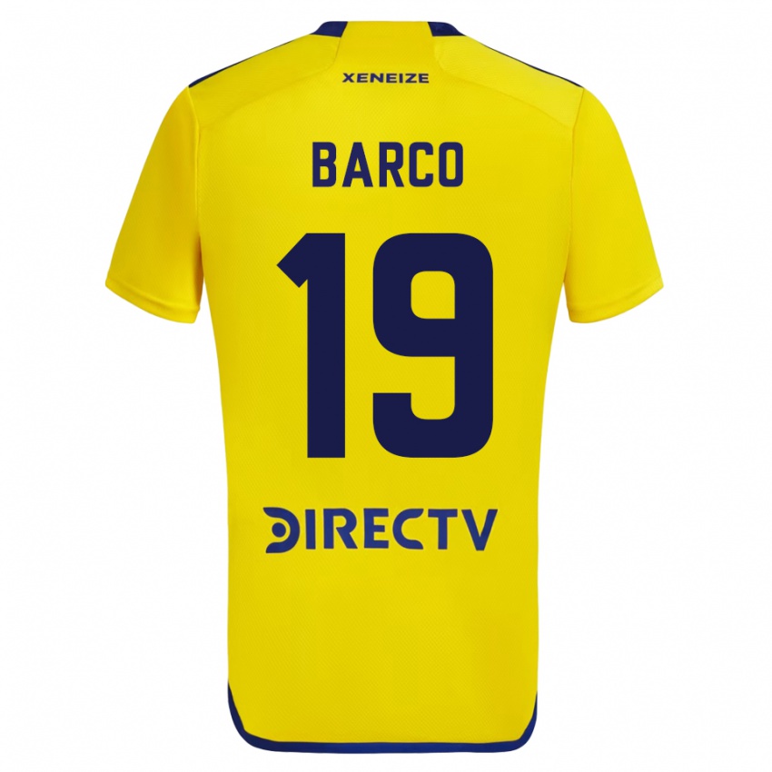 Kobiety Valentin Barco #19 Żółty Wyjazdowa Koszulka 2023/24 Koszulki Klubowe