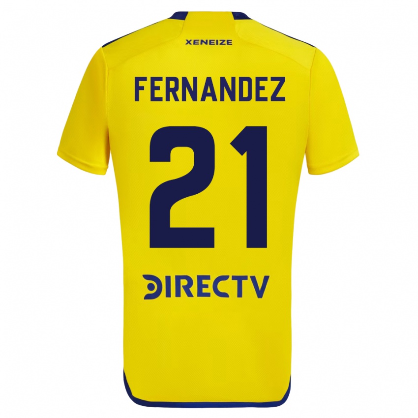 Kobiety Ezequiel Fernandez #21 Żółty Wyjazdowa Koszulka 2023/24 Koszulki Klubowe