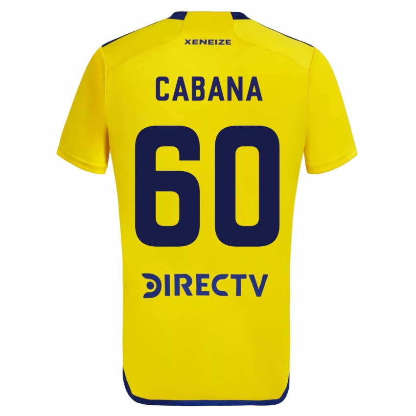 Kobiety Juan Pablo Cabana #60 Żółty Wyjazdowa Koszulka 2023/24 Koszulki Klubowe
