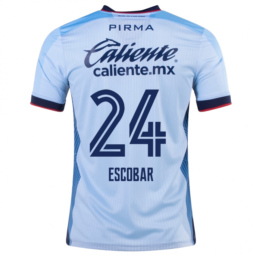 Kobiety Juan Escobar #24 Niebieskie Niebo Wyjazdowa Koszulka 2023/24 Koszulki Klubowe