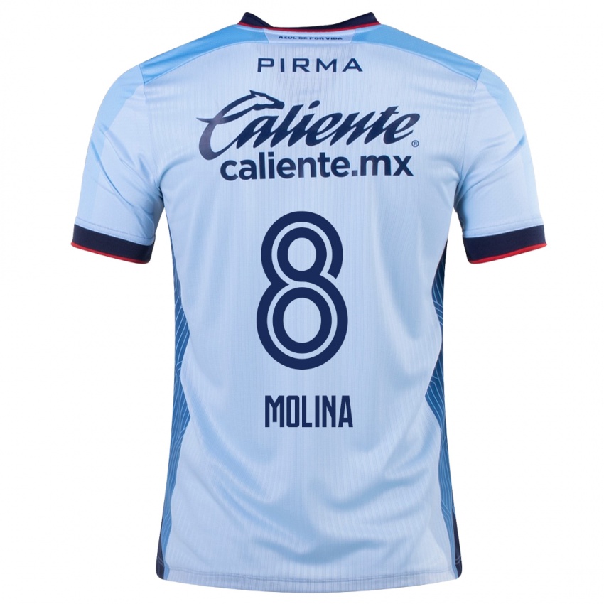 Kobiety Dalia Molina #8 Niebieskie Niebo Wyjazdowa Koszulka 2023/24 Koszulki Klubowe