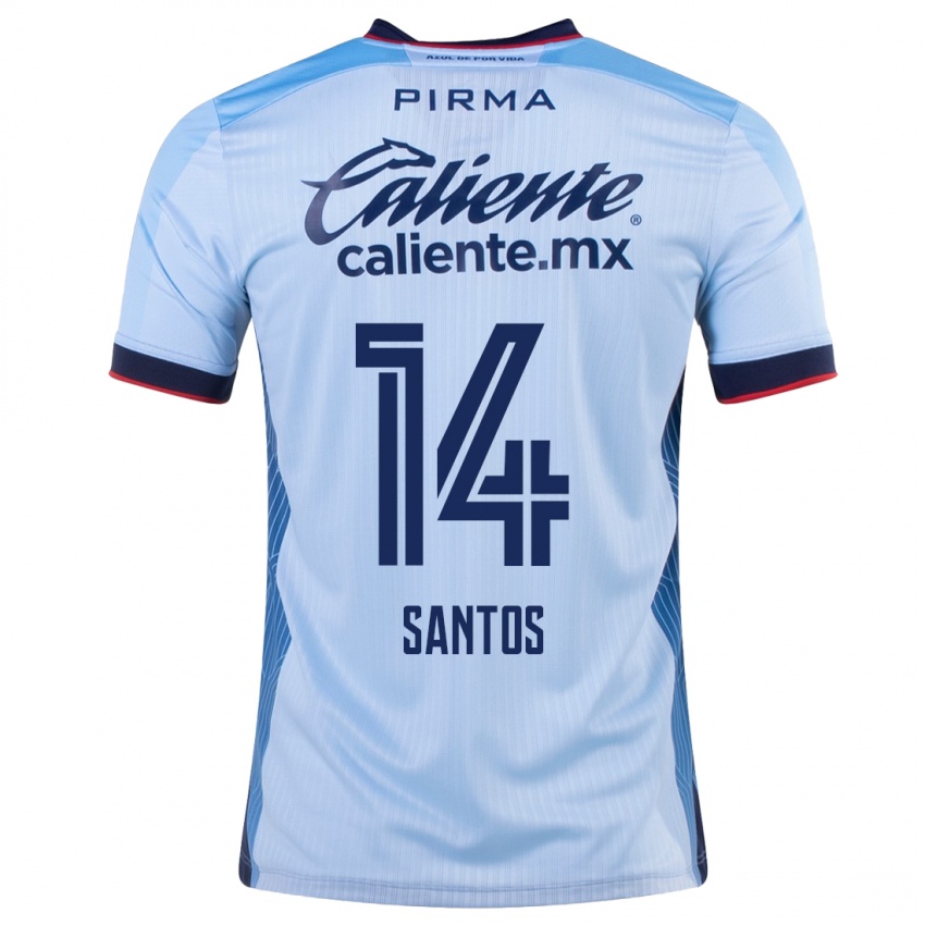 Kobiety Eleisa Santos #14 Niebieskie Niebo Wyjazdowa Koszulka 2023/24 Koszulki Klubowe