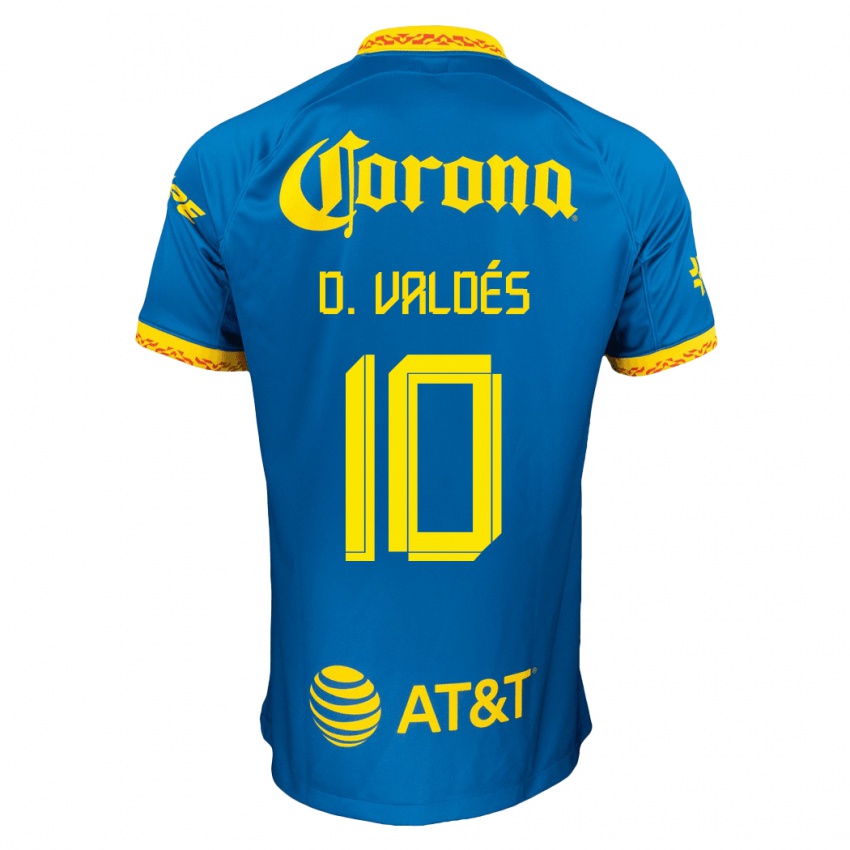 Kobiety Diego Valdes #10 Niebieski Wyjazdowa Koszulka 2023/24 Koszulki Klubowe