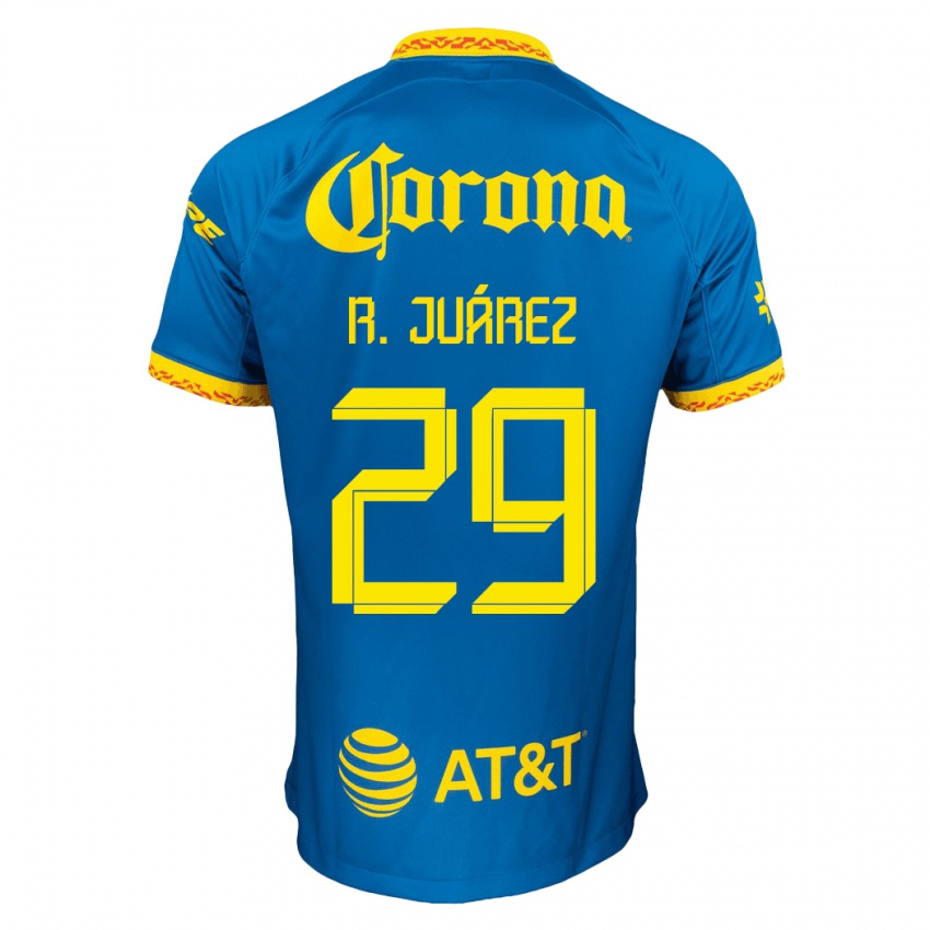Kobiety Ramón Juárez #29 Niebieski Wyjazdowa Koszulka 2023/24 Koszulki Klubowe
