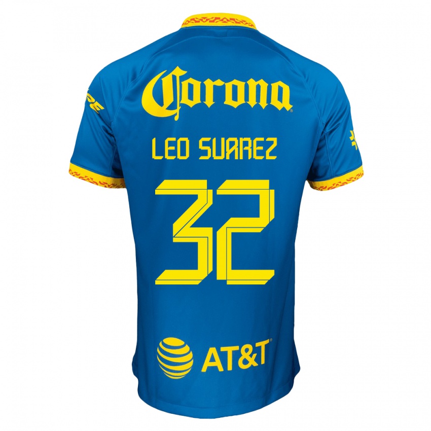 Kobiety Leo Suarez #32 Niebieski Wyjazdowa Koszulka 2023/24 Koszulki Klubowe