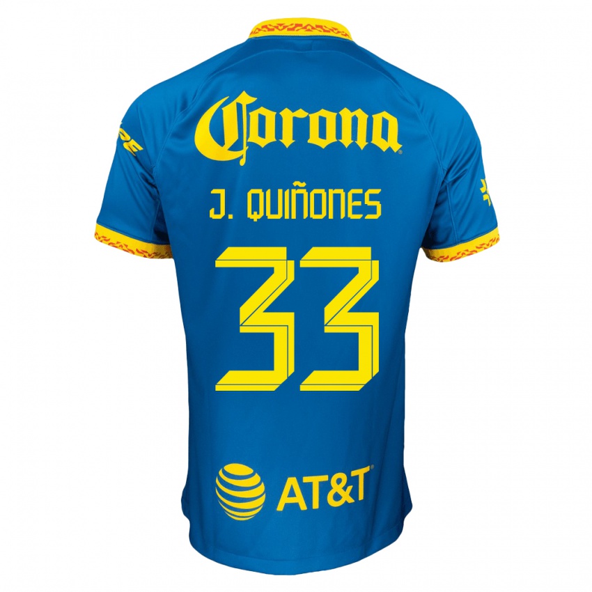 Kobiety Julián Quiñones #33 Niebieski Wyjazdowa Koszulka 2023/24 Koszulki Klubowe