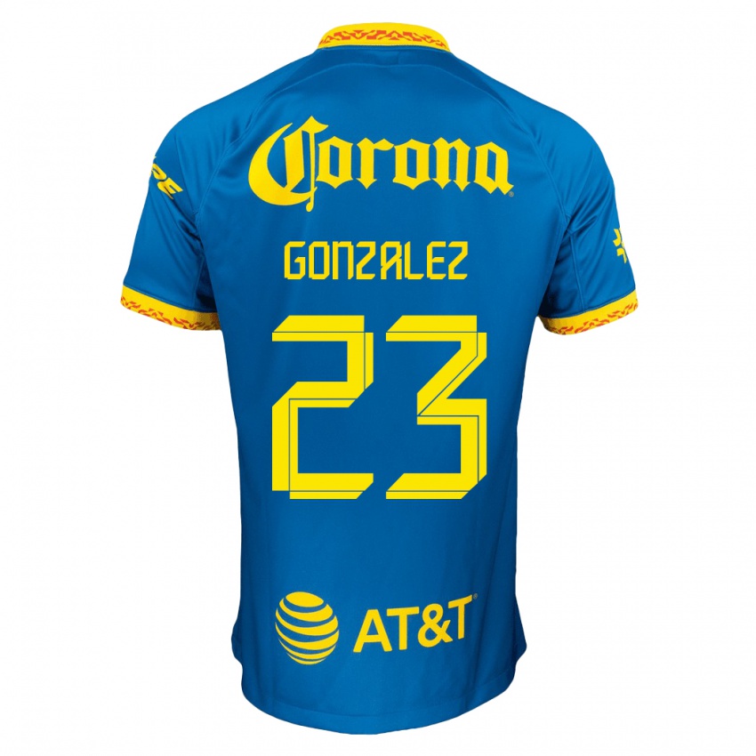 Kobiety Itzel Gonzalez #23 Niebieski Wyjazdowa Koszulka 2023/24 Koszulki Klubowe