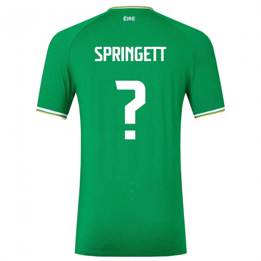 Dzieci Irlandia Tony Springett #0 Zielony Domowa Koszulka 24-26 Koszulki Klubowe