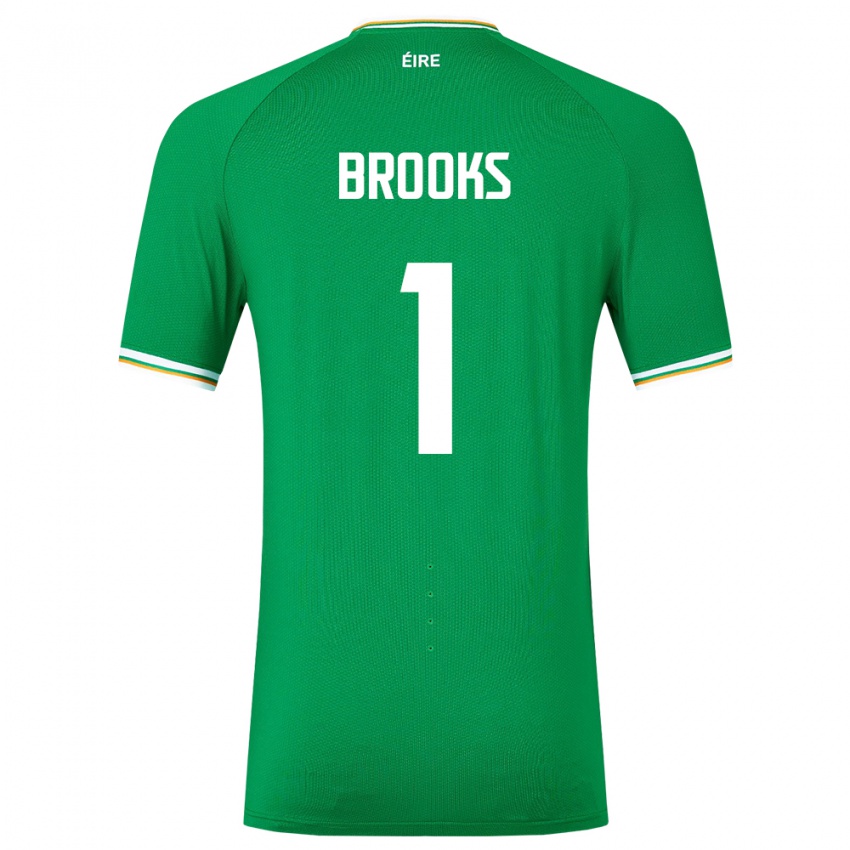 Dzieci Irlandia Tiernan Brooks #1 Zielony Domowa Koszulka 24-26 Koszulki Klubowe