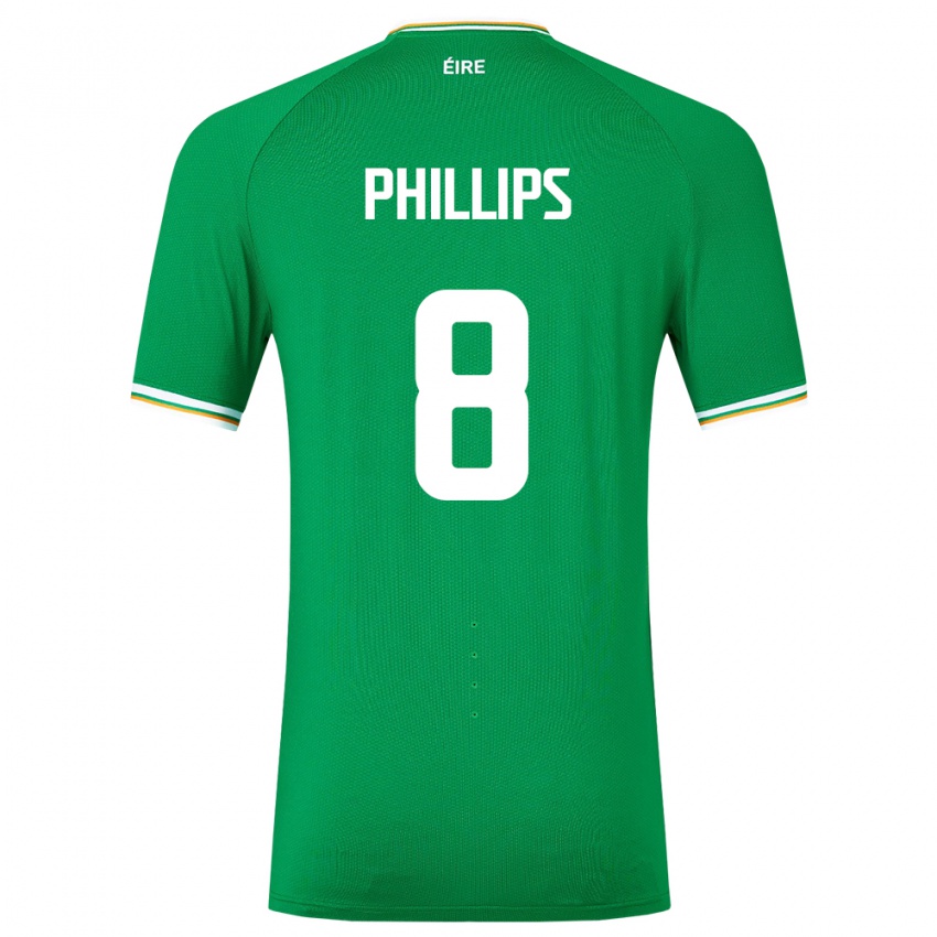 Dzieci Irlandia Killian Phillips #8 Zielony Domowa Koszulka 24-26 Koszulki Klubowe