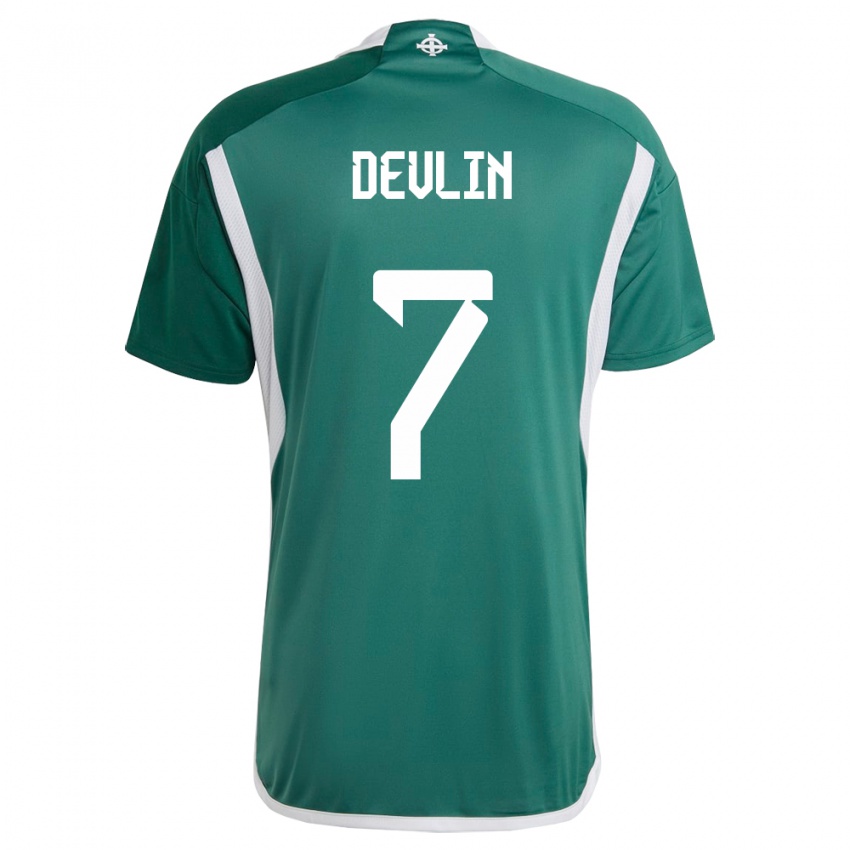 Dzieci Irlandia Północna Terry Devlin #7 Zielony Domowa Koszulka 24-26 Koszulki Klubowe