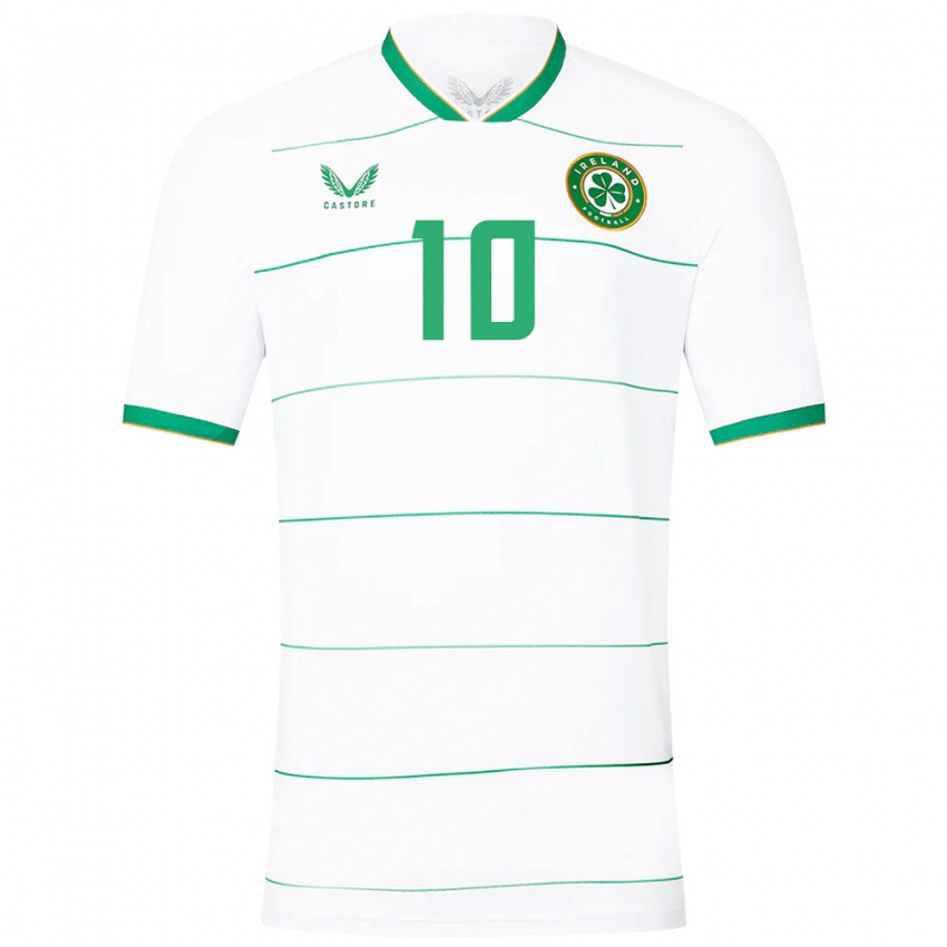 Dzieci Irlandia Adam Idah #10 Biały Wyjazdowa Koszulka 24-26 Koszulki Klubowe