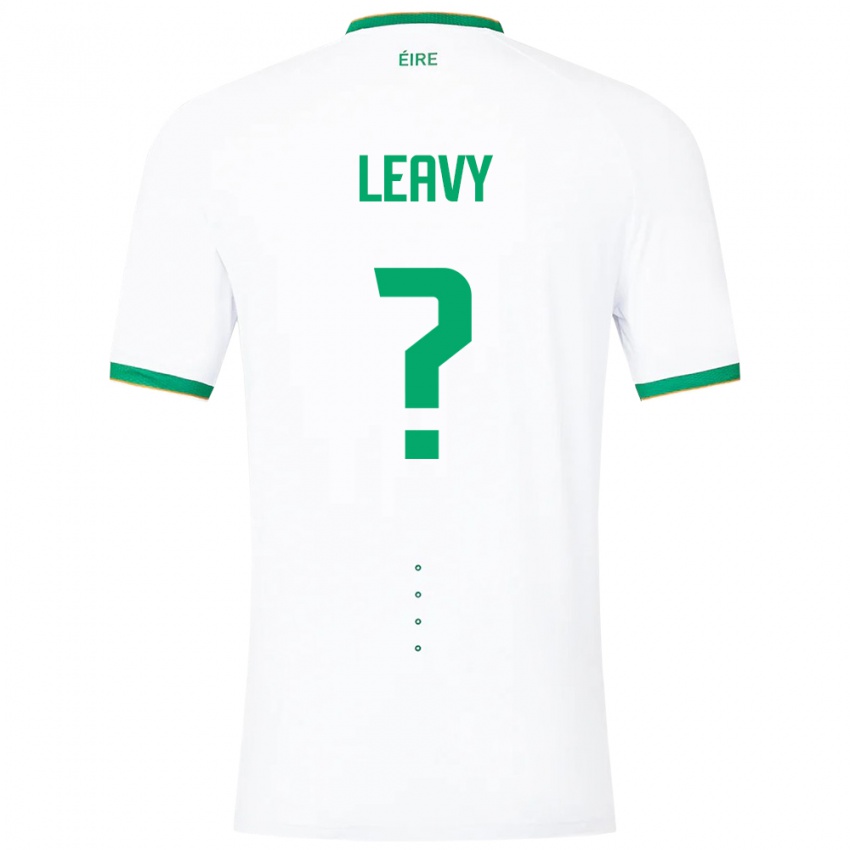 Dzieci Irlandia Kian Leavy #0 Biały Wyjazdowa Koszulka 24-26 Koszulki Klubowe