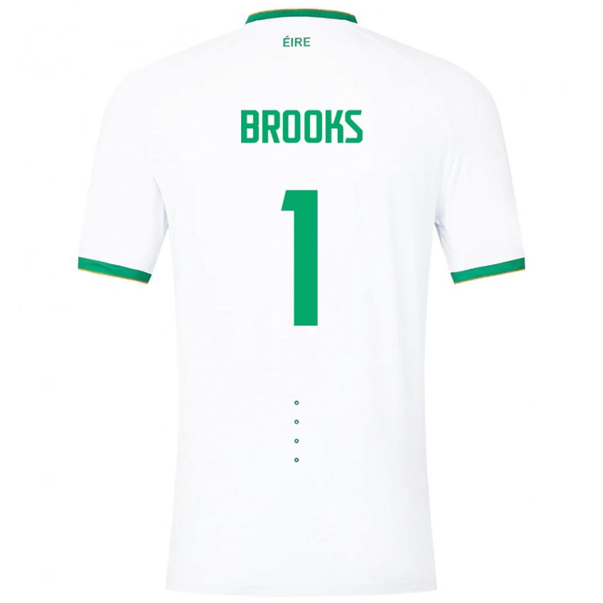 Dzieci Irlandia Tiernan Brooks #1 Biały Wyjazdowa Koszulka 24-26 Koszulki Klubowe