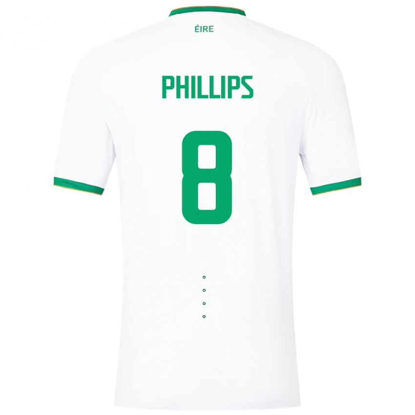 Dzieci Irlandia Killian Phillips #8 Biały Wyjazdowa Koszulka 24-26 Koszulki Klubowe