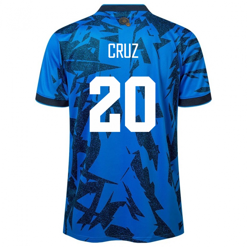 Męski Salwador Jorge Cruz #20 Niebieski Domowa Koszulka 24-26 Koszulki Klubowe