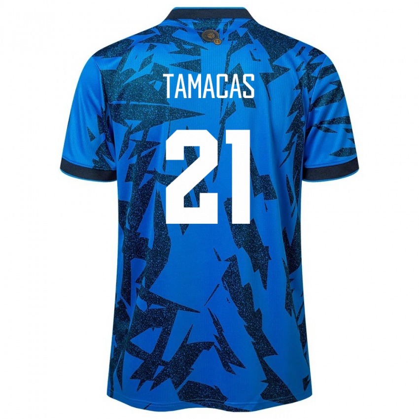 Męski Salwador Bryan Tamacas #21 Niebieski Domowa Koszulka 24-26 Koszulki Klubowe