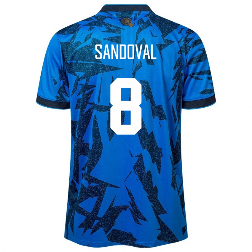 Męski Salwador Emerson Sandoval #8 Niebieski Domowa Koszulka 24-26 Koszulki Klubowe