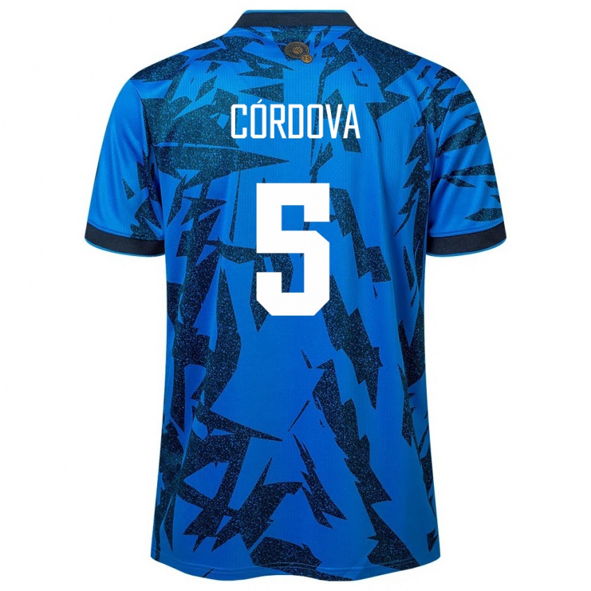 Męski Salwador Edwin Córdova #5 Niebieski Domowa Koszulka 24-26 Koszulki Klubowe