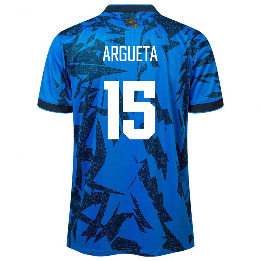 Męski Salwador Germán Argueta #15 Niebieski Domowa Koszulka 24-26 Koszulki Klubowe