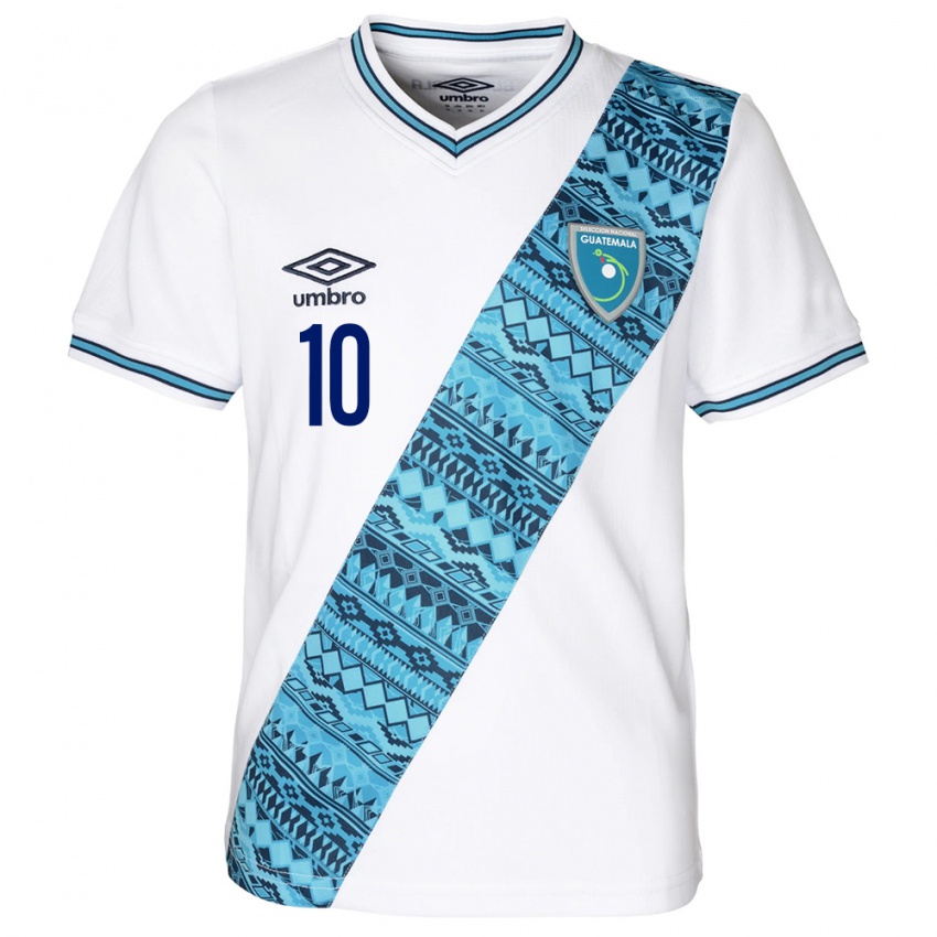 Męski Gwatemala Antonio López #10 Biały Domowa Koszulka 24-26 Koszulki Klubowe