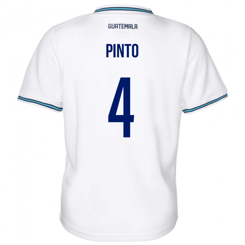 Męski Gwatemala José Carlos Pinto #4 Biały Domowa Koszulka 24-26 Koszulki Klubowe