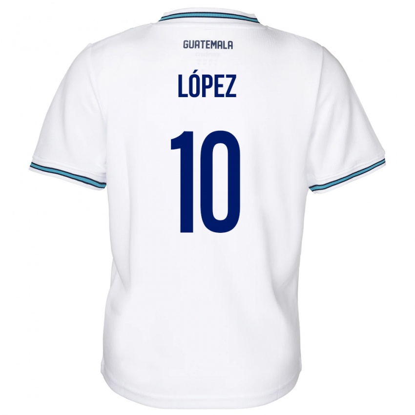 Męski Gwatemala Antonio López #10 Biały Domowa Koszulka 24-26 Koszulki Klubowe