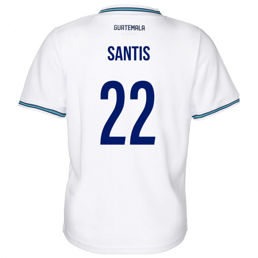 Męski Gwatemala Diego Santis #22 Biały Domowa Koszulka 24-26 Koszulki Klubowe