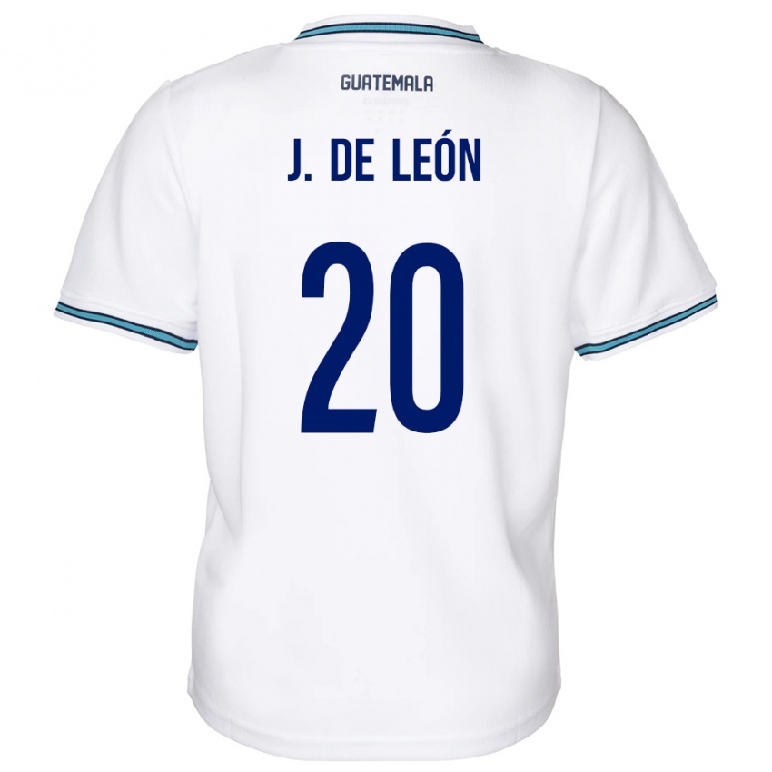 Męski Gwatemala Jorge De León #20 Biały Domowa Koszulka 24-26 Koszulki Klubowe