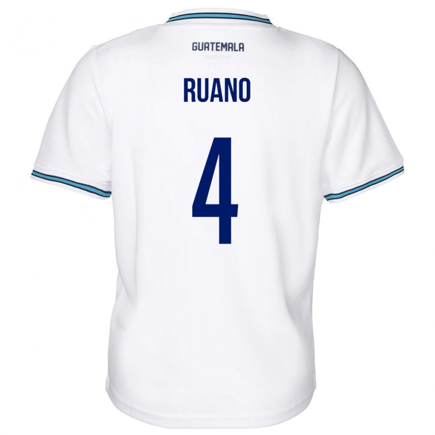 Męski Gwatemala Michelle Ruano #4 Biały Domowa Koszulka 24-26 Koszulki Klubowe
