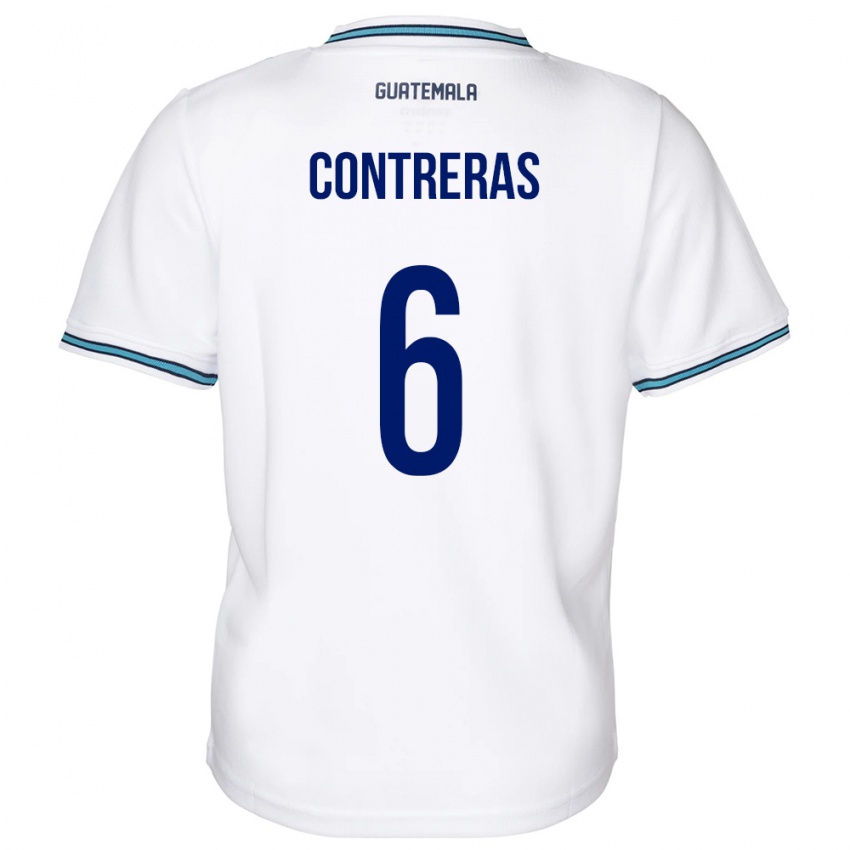 Męski Gwatemala María Contreras #6 Biały Domowa Koszulka 24-26 Koszulki Klubowe