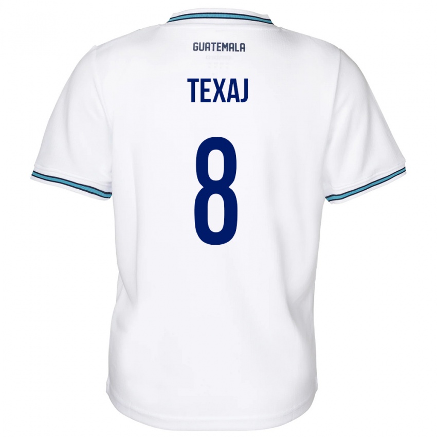 Męski Gwatemala Elisa Texaj #8 Biały Domowa Koszulka 24-26 Koszulki Klubowe
