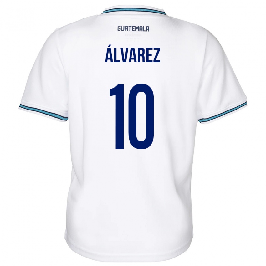 Męski Gwatemala Andrea Álvarez #10 Biały Domowa Koszulka 24-26 Koszulki Klubowe