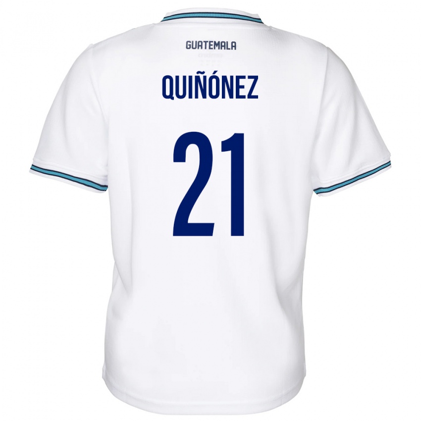Męski Gwatemala Andrea Quiñónez #21 Biały Domowa Koszulka 24-26 Koszulki Klubowe
