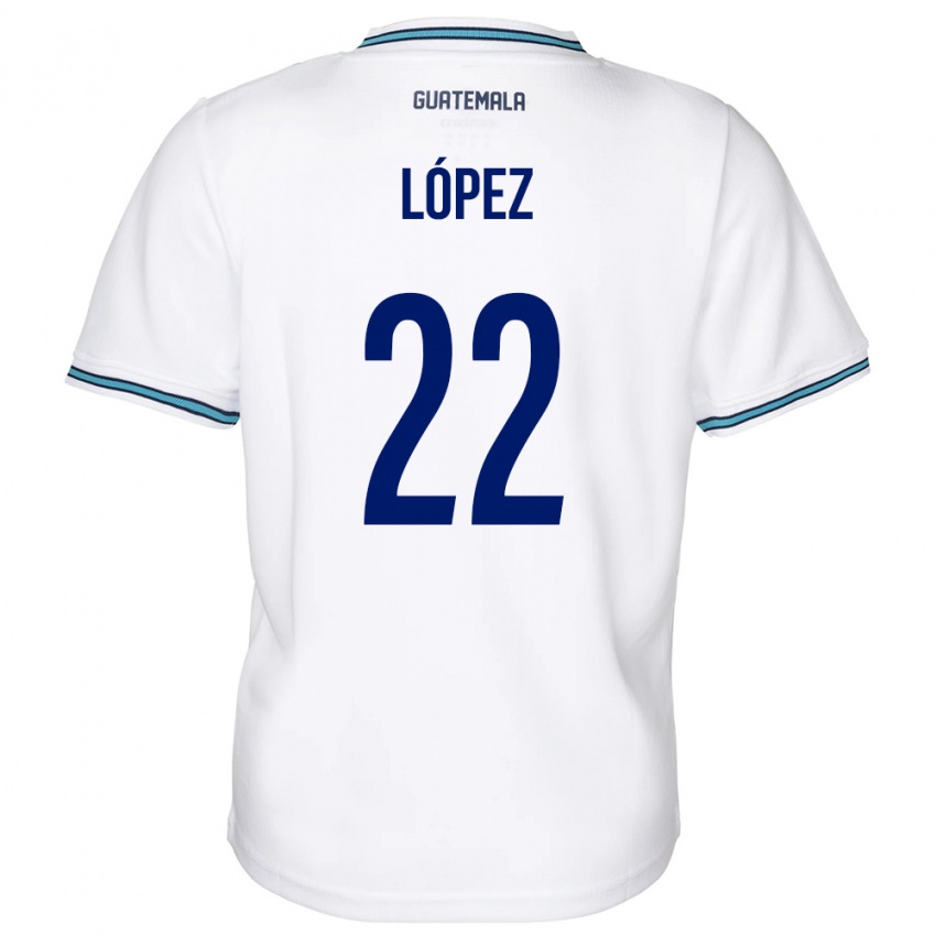 Męski Gwatemala Whitney López #22 Biały Domowa Koszulka 24-26 Koszulki Klubowe