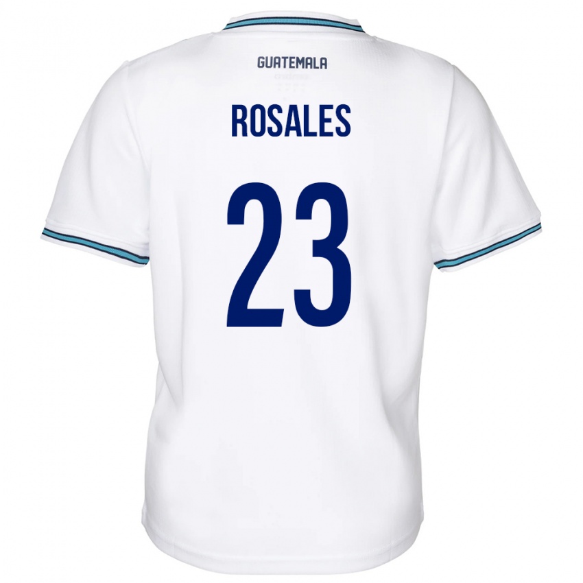 Męski Gwatemala Yareni Rosales #23 Biały Domowa Koszulka 24-26 Koszulki Klubowe