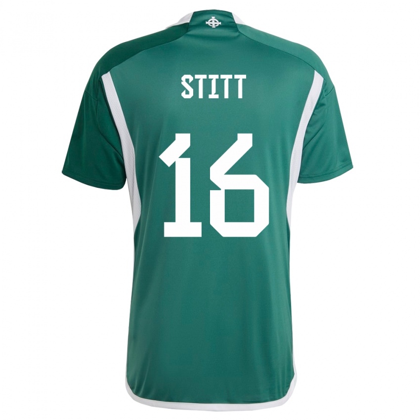Męski Irlandia Północna Dylan Stitt #16 Zielony Domowa Koszulka 24-26 Koszulki Klubowe