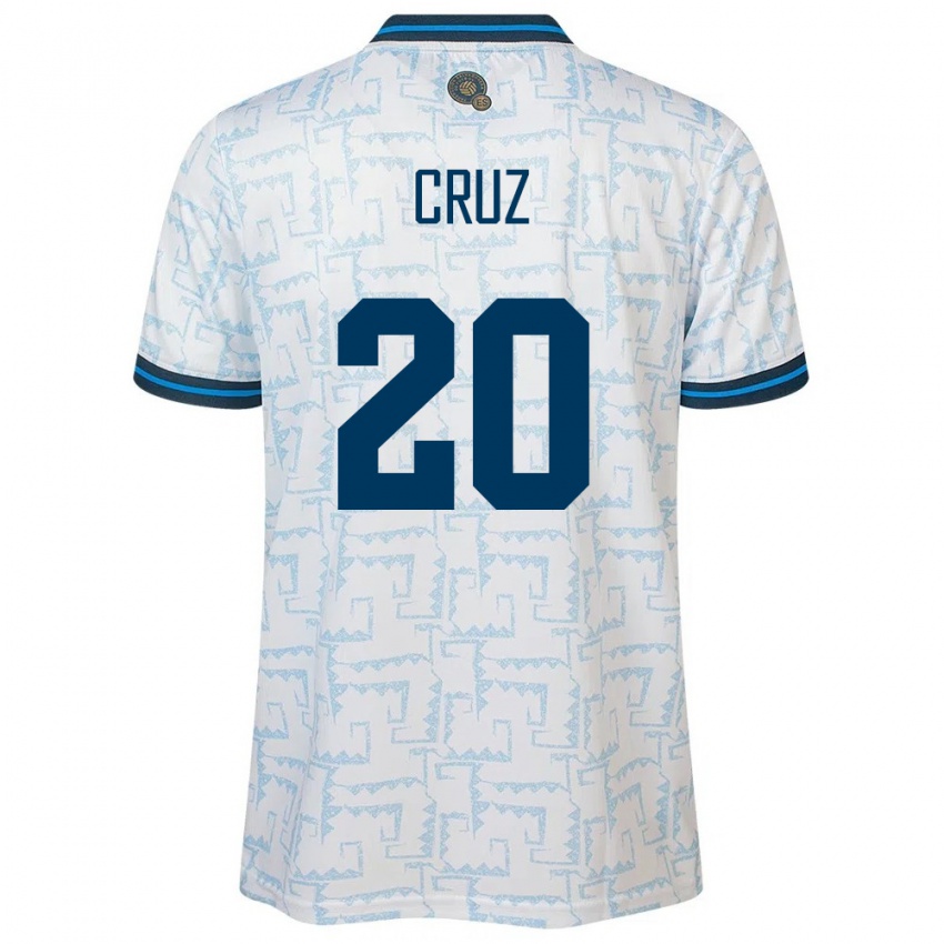Męski Salwador Jorge Cruz #20 Biały Wyjazdowa Koszulka 24-26 Koszulki Klubowe
