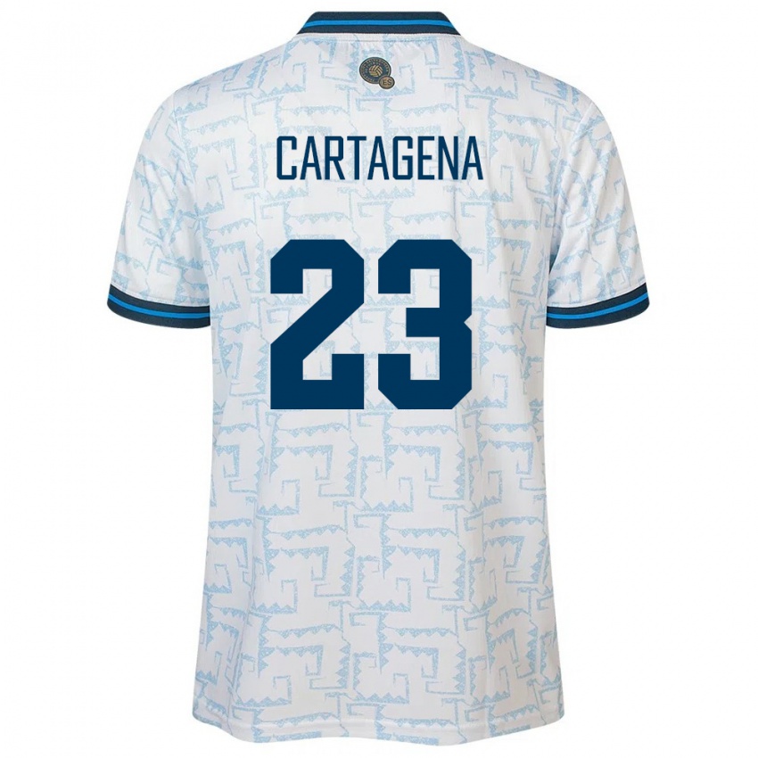 Męski Salwador Melvin Cartagena #23 Biały Wyjazdowa Koszulka 24-26 Koszulki Klubowe
