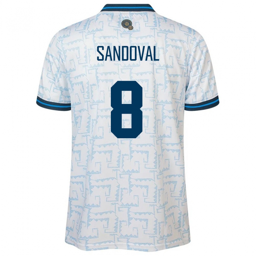 Męski Salwador Emerson Sandoval #8 Biały Wyjazdowa Koszulka 24-26 Koszulki Klubowe