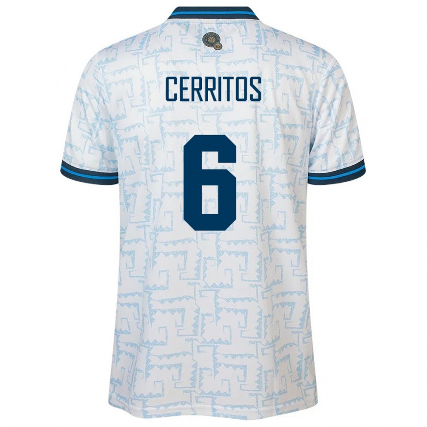 Męski Salwador Mauricio Cerritos #6 Biały Wyjazdowa Koszulka 24-26 Koszulki Klubowe
