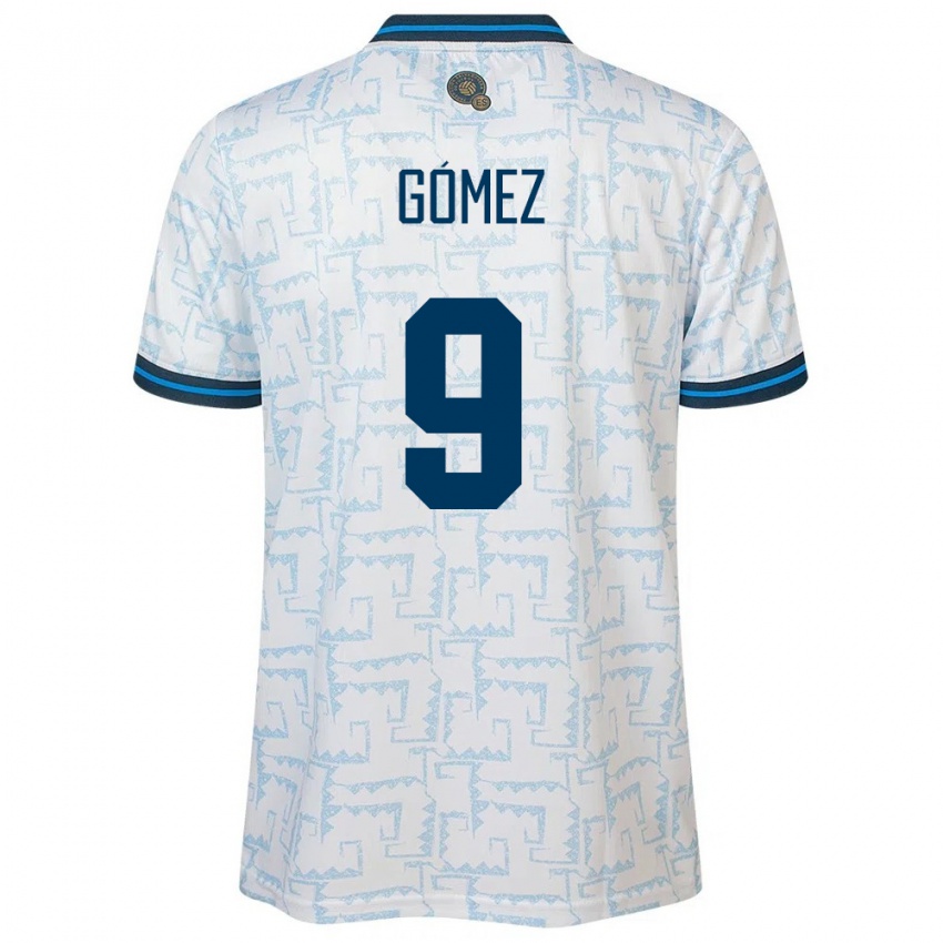 Męski Salwador Samaria Gómez #9 Biały Wyjazdowa Koszulka 24-26 Koszulki Klubowe