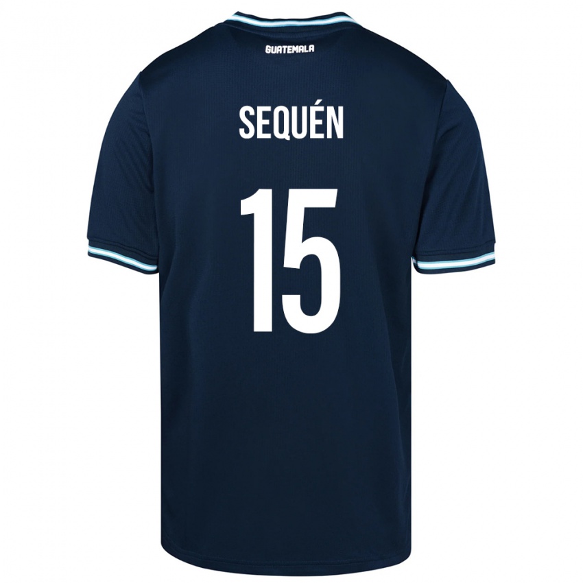 Męski Gwatemala Marlon Sequén #15 Niebieski Wyjazdowa Koszulka 24-26 Koszulki Klubowe