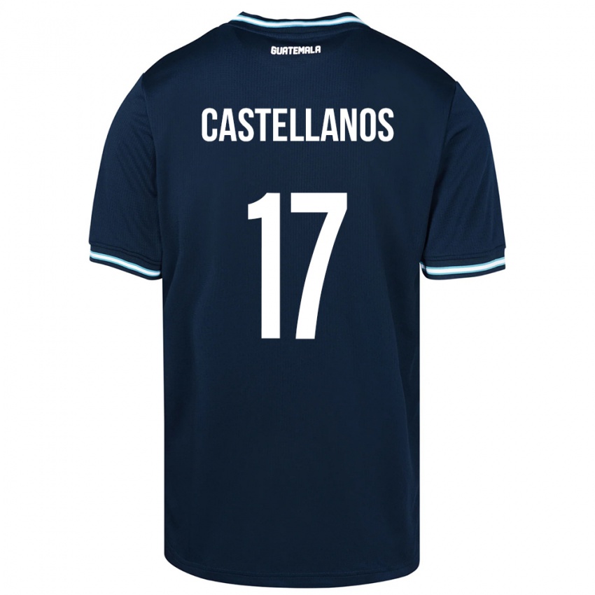 Męski Gwatemala Óscar Castellanos #17 Niebieski Wyjazdowa Koszulka 24-26 Koszulki Klubowe