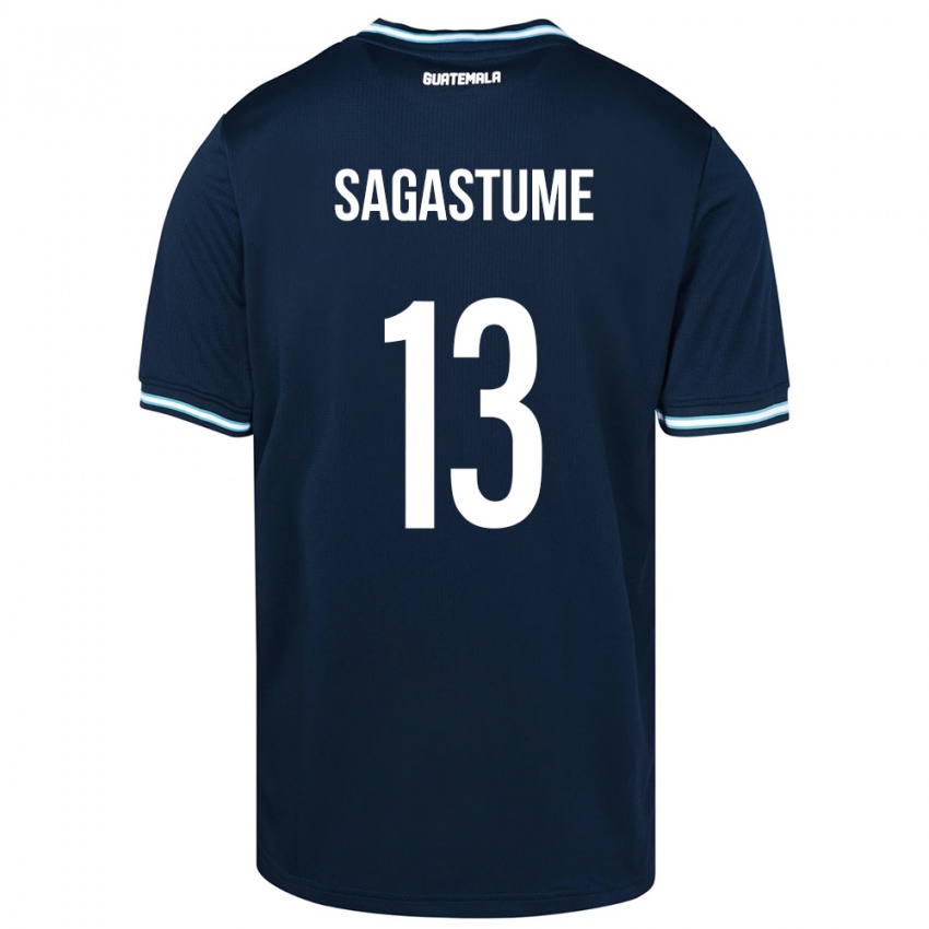 Męski Gwatemala Selvin Sagastume #13 Niebieski Wyjazdowa Koszulka 24-26 Koszulki Klubowe