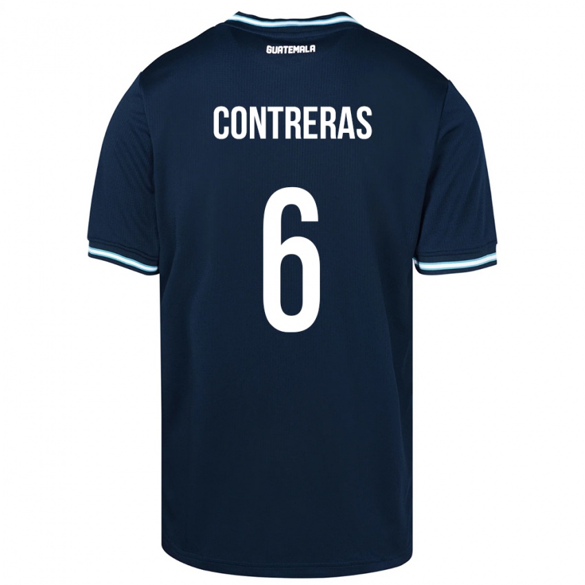 Męski Gwatemala María Contreras #6 Niebieski Wyjazdowa Koszulka 24-26 Koszulki Klubowe