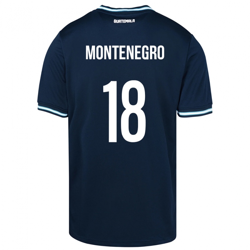 Męski Gwatemala Vivian Montenegro #18 Niebieski Wyjazdowa Koszulka 24-26 Koszulki Klubowe