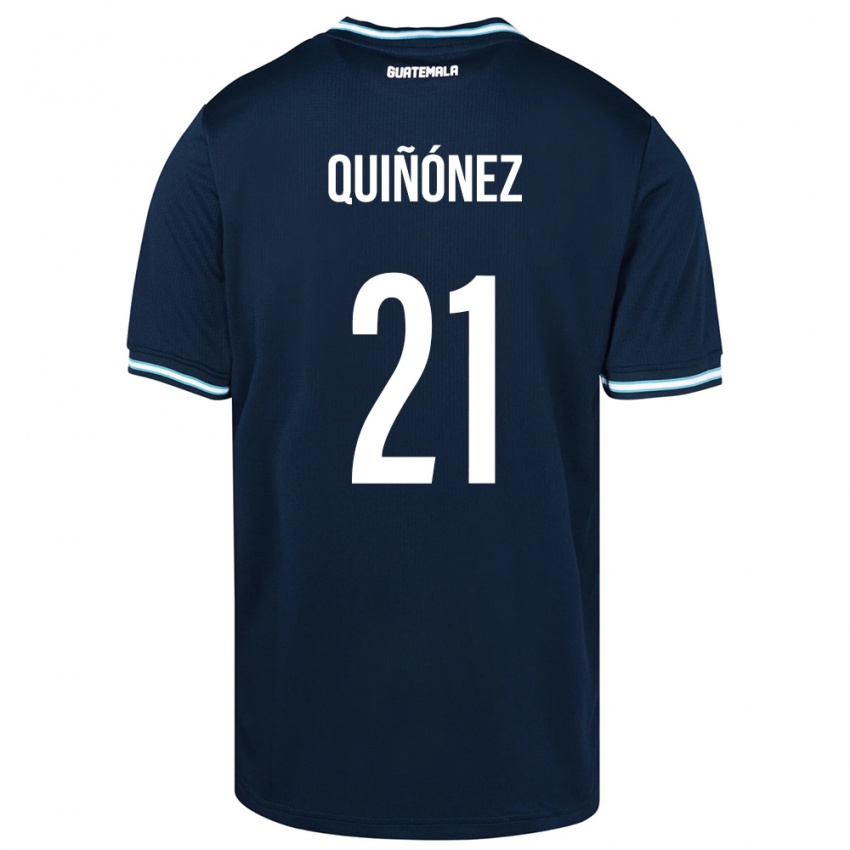 Męski Gwatemala Andrea Quiñónez #21 Niebieski Wyjazdowa Koszulka 24-26 Koszulki Klubowe