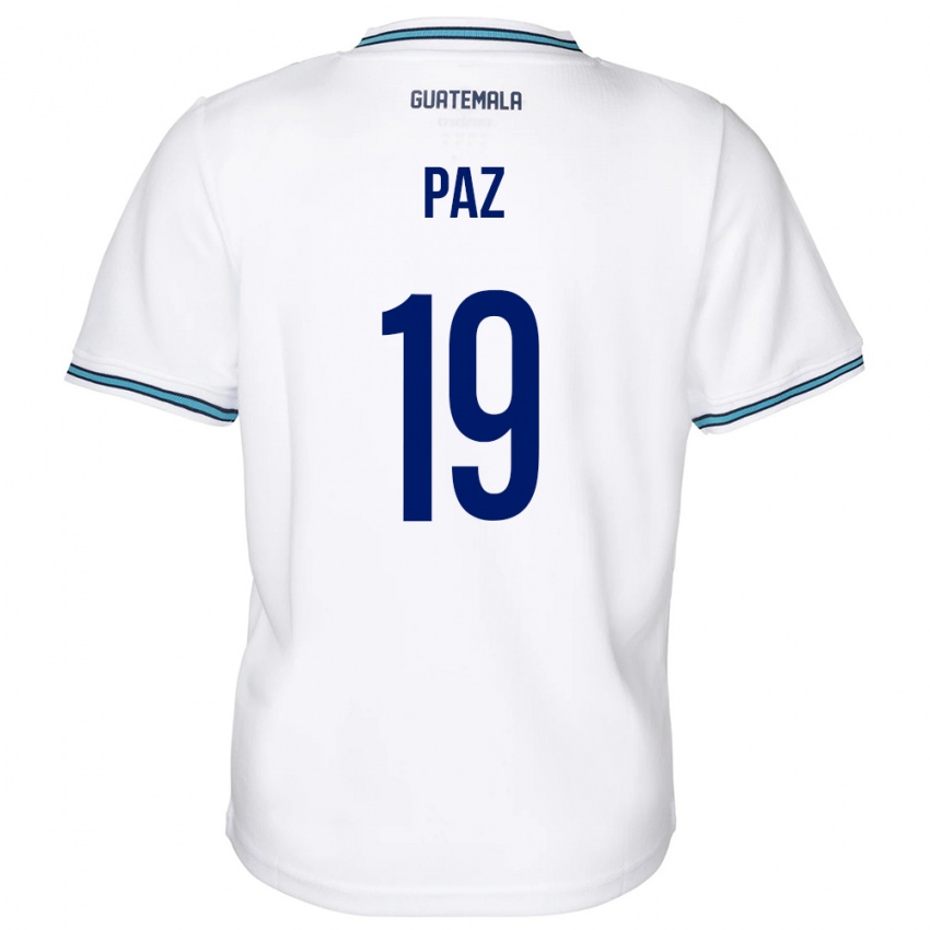 Kobiety Gwatemala Vidal Paz #19 Biały Domowa Koszulka 24-26 Koszulki Klubowe
