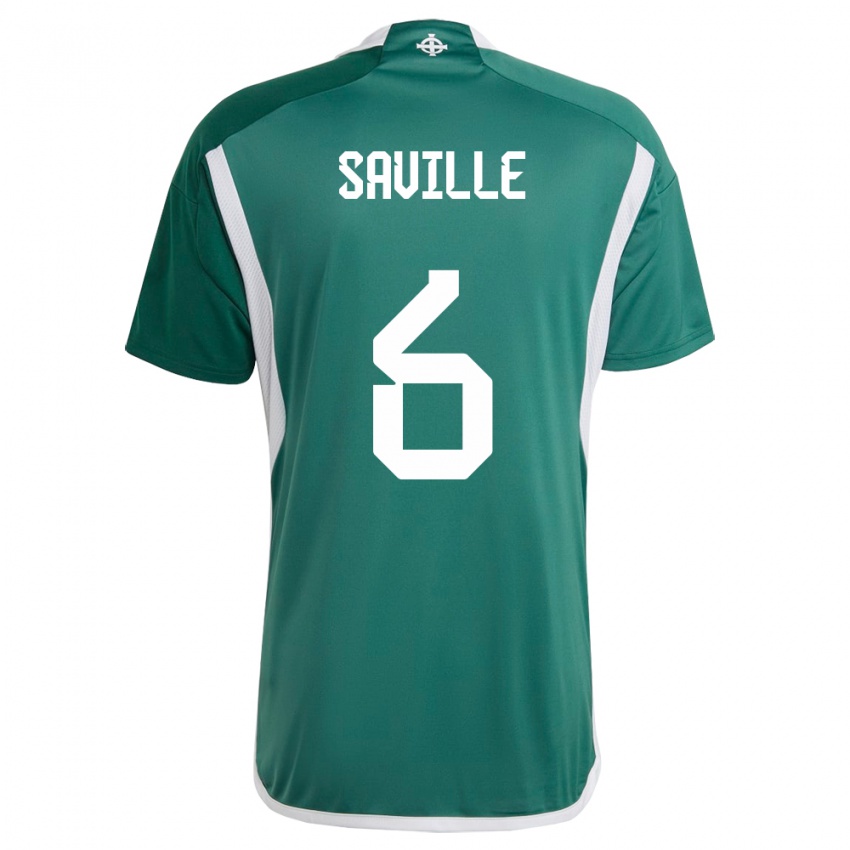 Kobiety Irlandia Północna George Saville #6 Zielony Domowa Koszulka 24-26 Koszulki Klubowe